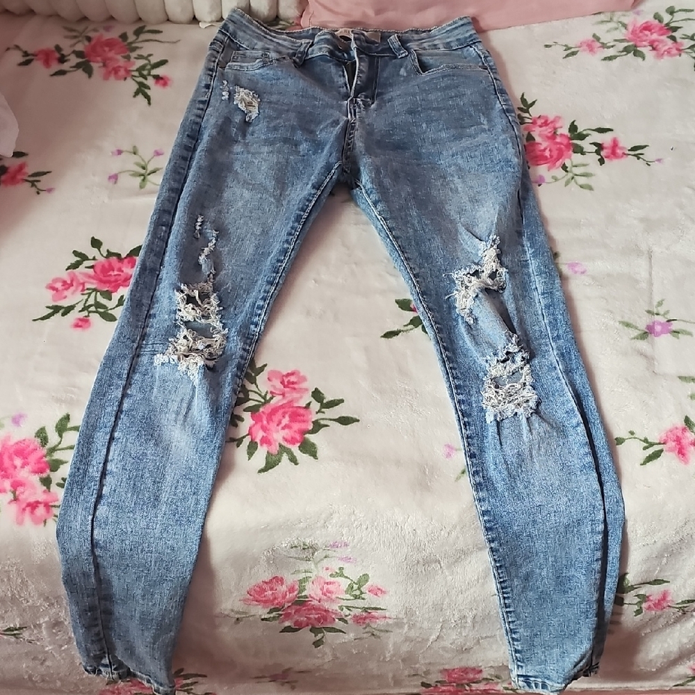 Distressed Blue Women's Jeans